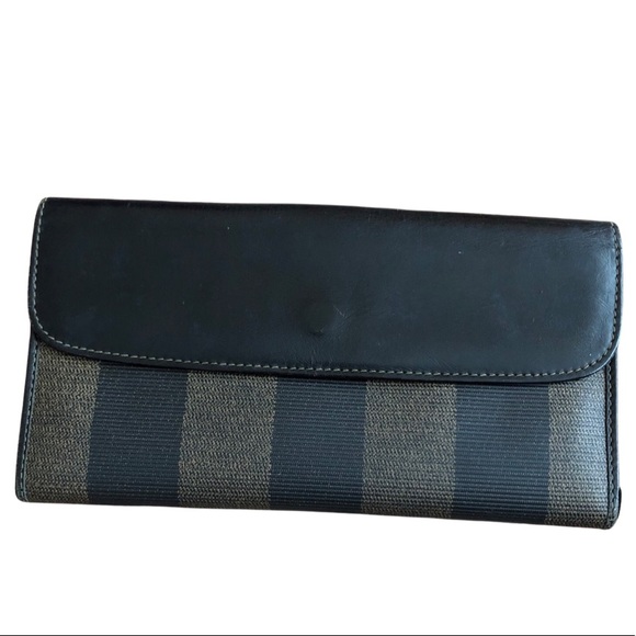 Authentic Fendi Pequin stripe long wallet - Picture 3 of 14